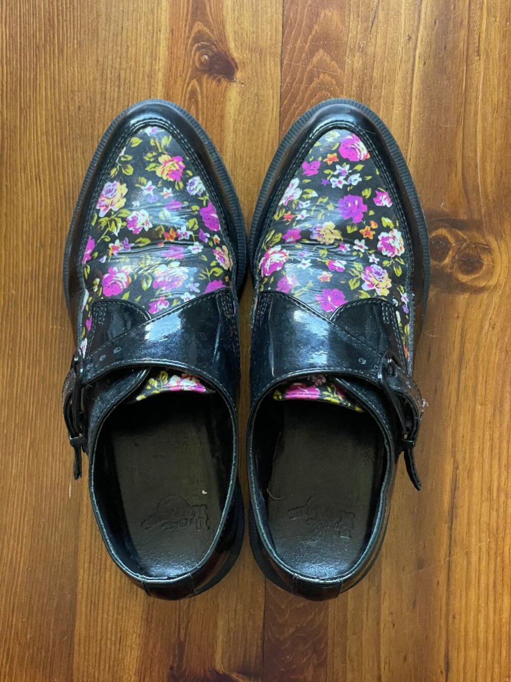 Doc Martens floral patent leather creepers